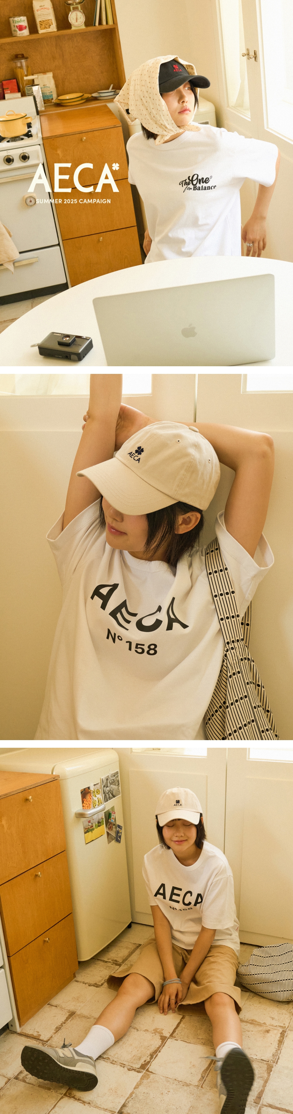 에이카화이트(AECA) AECA CLOVER LOGO CAP-BEIGE - 사이즈